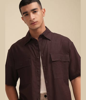 Highlander 100% Cotton Oversized Fit Solids Half Sleeves Men's Casual Shirt - Multicolor ( Pack of 1 )
