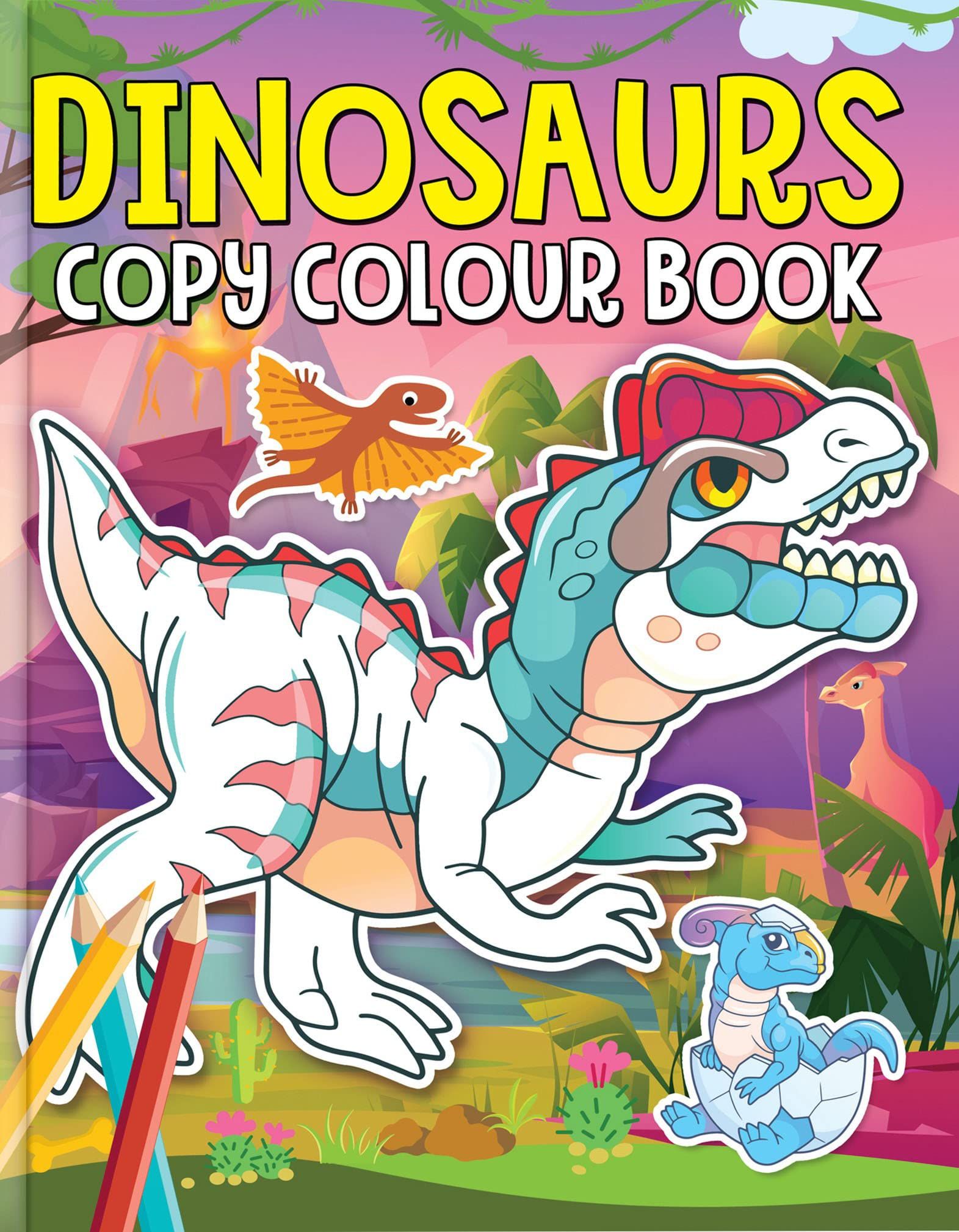 Dinosaurs Copy Colour Book for kids age 3-6 Years Dreamland Publications