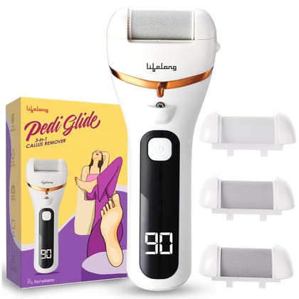 Lifelong Electronic Callus Remover for Feet, Rechargeable Foot Scrubber with LED Light