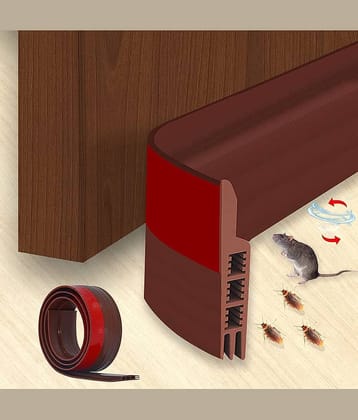 39 Inch Silicon Door Bottom Sealing Strip Self Adhesive Door Gap Filler Rubber, Sealing Strip Guard,Protector from Cockroach, Insect, Bugs, Air & Dust (1, Brown)