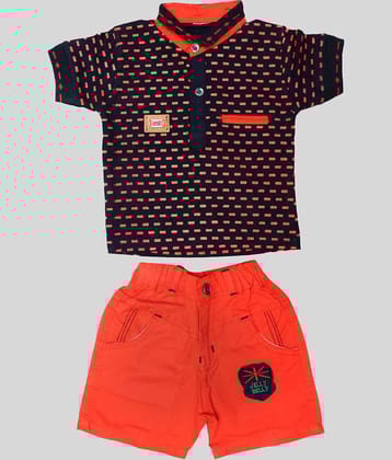 Zadmus Pack of 1 Baby Boys Cotton T-Shirt & Shorts ( Red )