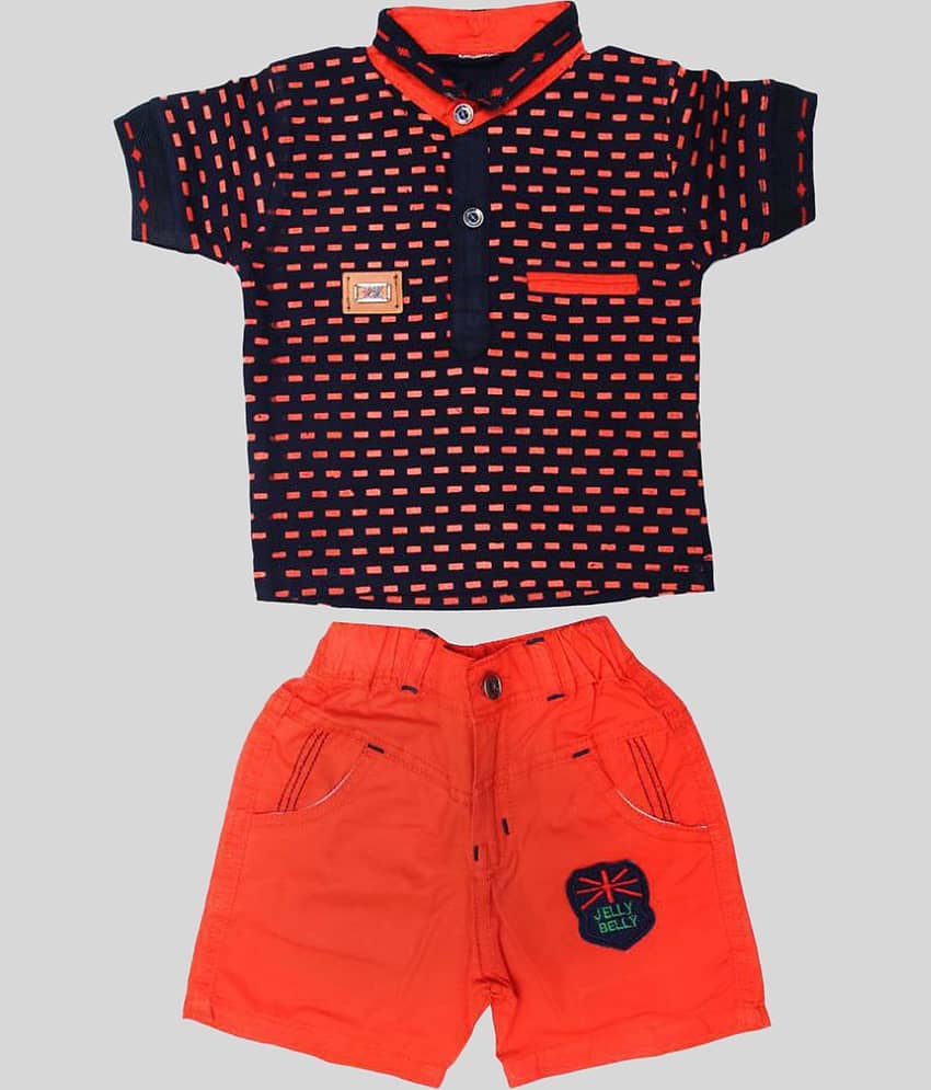 Zadmus Pack of 1 Baby Boys Cotton T-Shirt & Shorts ( Red )