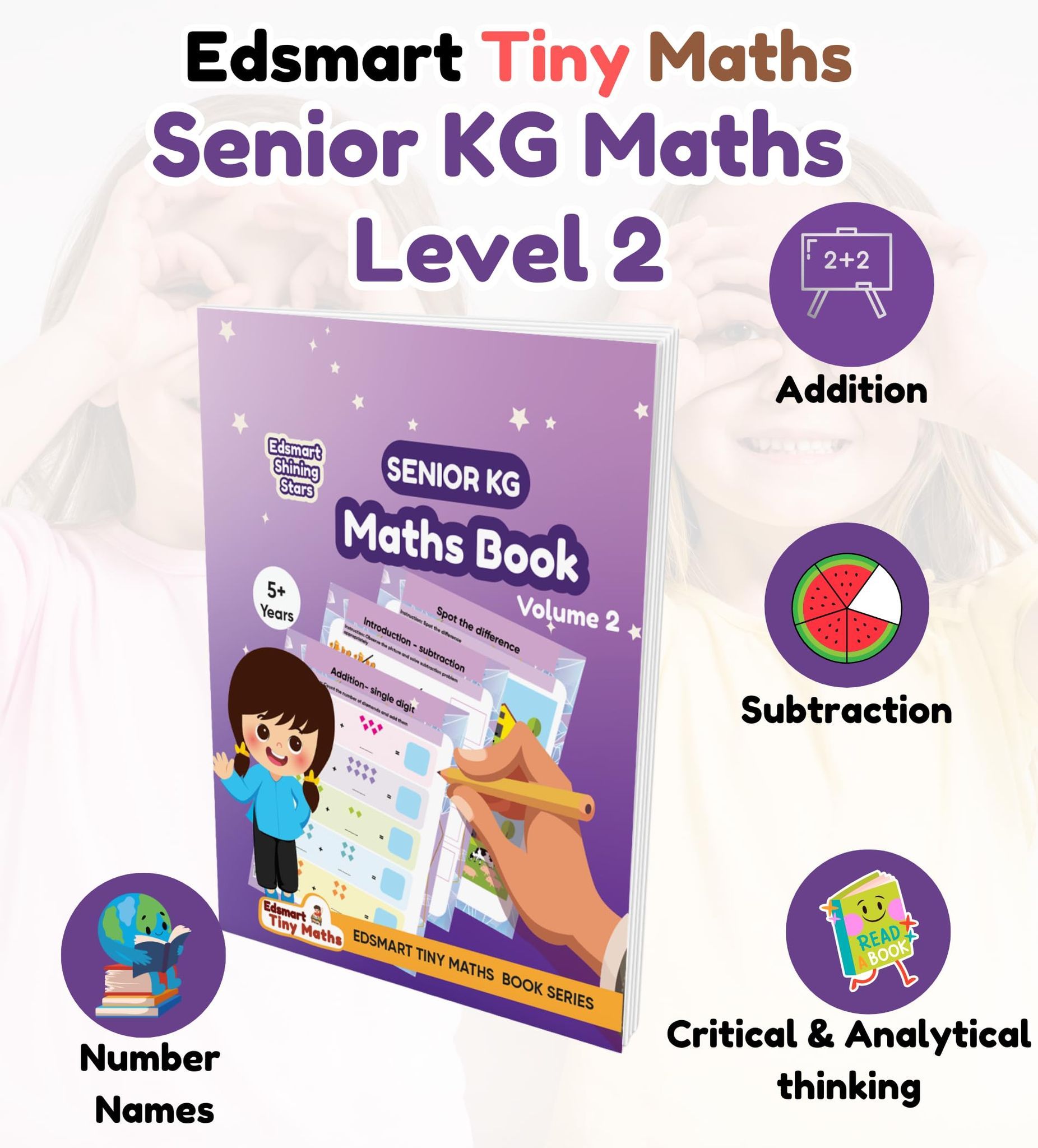 Edsmart Senior KG Maths book vol 2 - | Kids Maths Activity book 5+ Years / CBSE UKG Maths textbooks for kids / Kindergarten Maths worksheets [60 ... (Edsmart Children Book Series) [Perfect Paperback] [Jan 01, 2019] EDSMART EDU SERVICES PRIVATE LIMITED