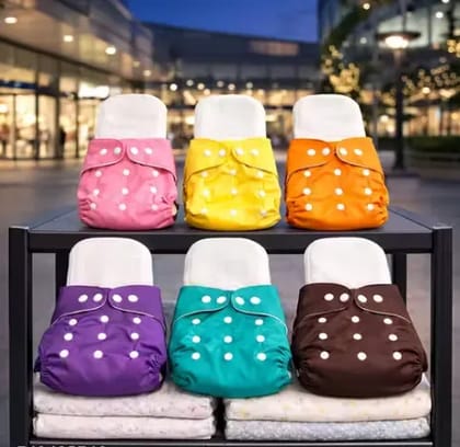 Pack of 6 Leak-Proof Reusable Cloth Diapers