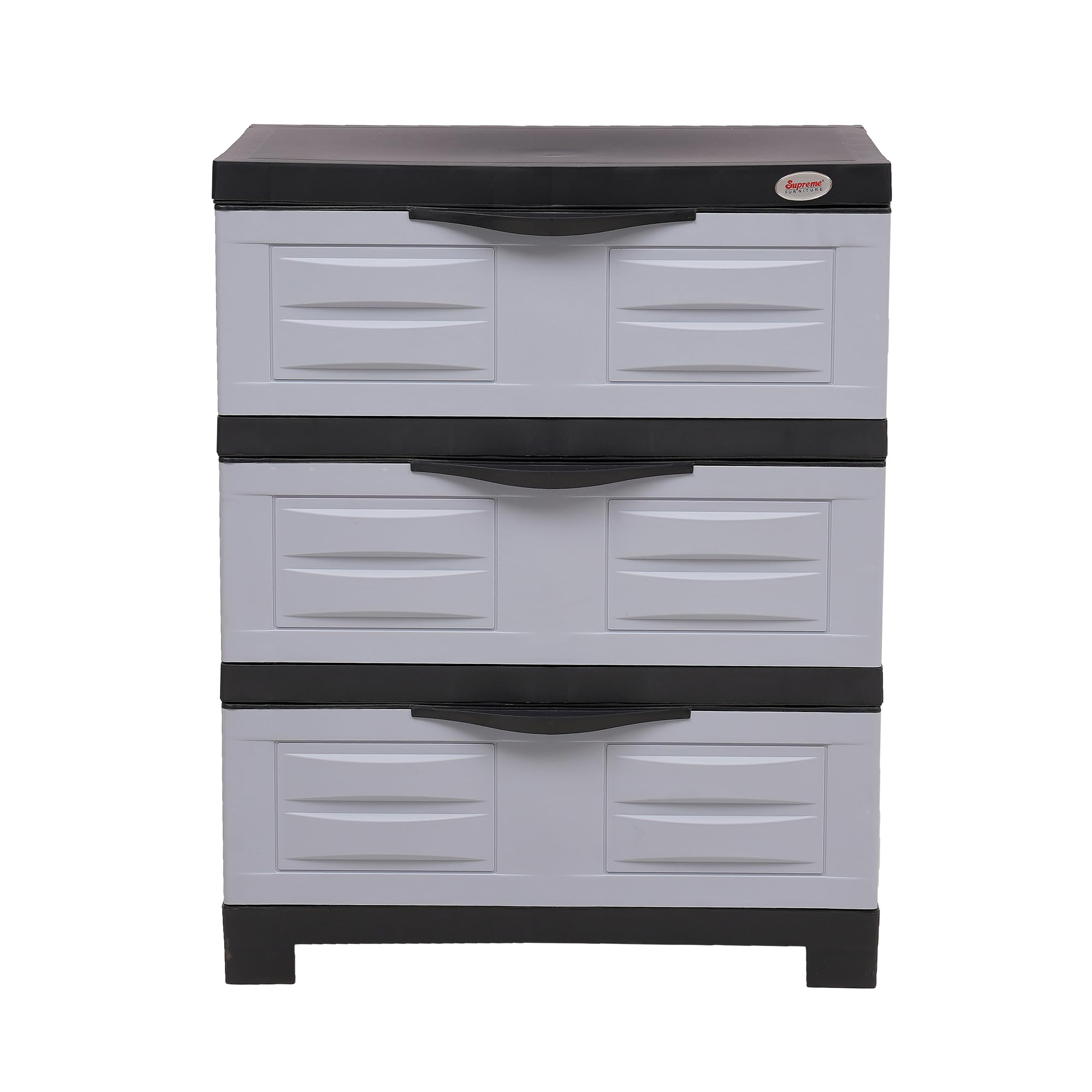 Supreme Furniture Fusion-DR-03 Multi-Purpose Plastic Chester with 3 Sliding Drawers for Home and Office, Standard (Pre-Assembled)