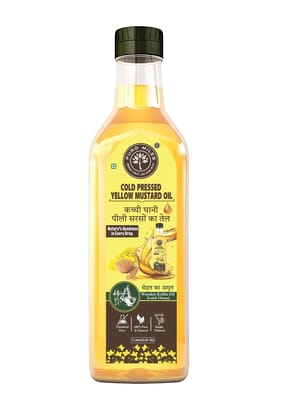 Puro Miles Wood Pressed-Cold Pressed Yellow Mustard Oil 1 Litre, Chemical Free, Unrefined, Pure and Natural, Lakdi Kachhi Ghani Sarson Oil.