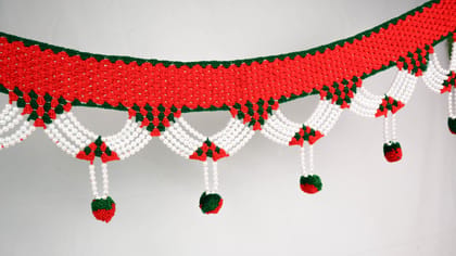 Handcrafted Woolen & Fabric Toran | Traditional Door Hanging for Festive Home Décor.