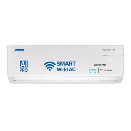 Blue Star 1 Ton 3 Star, 60 Months Warranty, Wi-Fi Smart Inverter Split AC (Copper, Convertible 5 in 1 Cooling, Voice Command, Multi Sensors, Blue Fins, Self Diagnosis, 2024 Model, IE312YNUS, White) Blue Star 1 Ton 3 Star, 60 Months Warranty, Wi-Fi Smart 