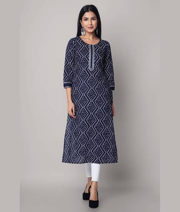 GOD BLESS - Blue Rayon Women's Straight Kurti ( Pack of 1 )