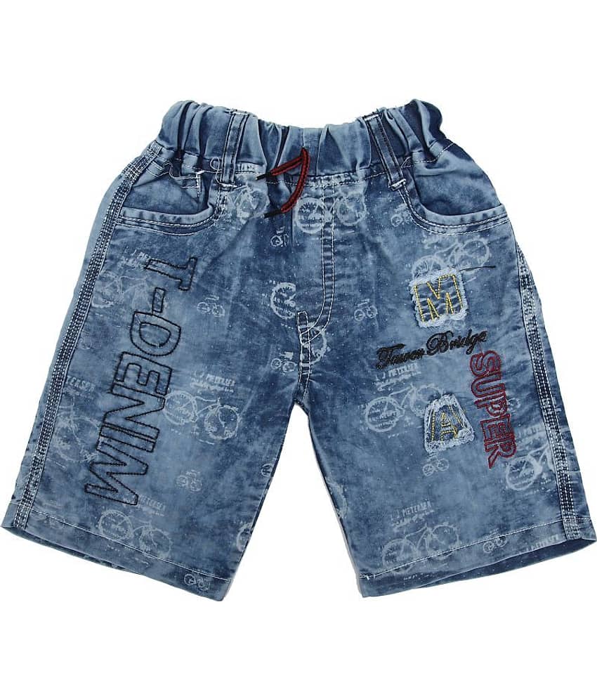 Zadmus Pack of 1 Denim Shorts For Baby Boys ( Blue )