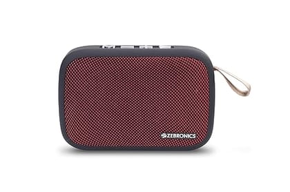 ZEBRONICS Portable Bluetooth Speaker with USB, Micro SD Card, FM and Call Function - Delight (Red)