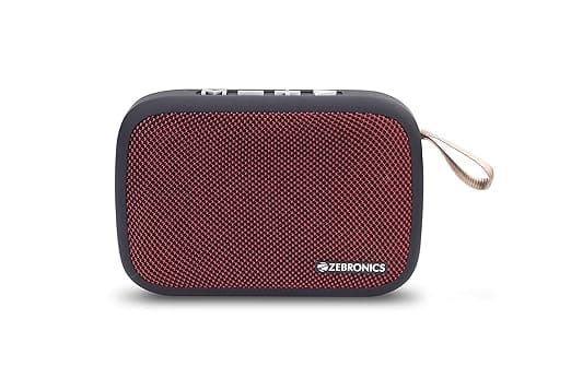 ZEBRONICS Portable Bluetooth Speaker with USB, Micro SD Card, FM and Call Function - Delight (Red)