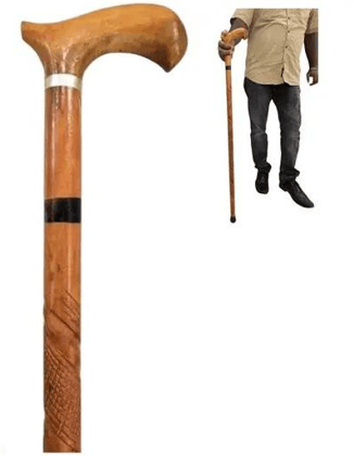 Solid Wood Walking Stick with Ergonomic Handle  Best for Senior Citizens