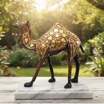 Premium Brass Camel Decorative Statue for Luxury Interior Decor, Height : 7 Inch (ANMAS142 D)