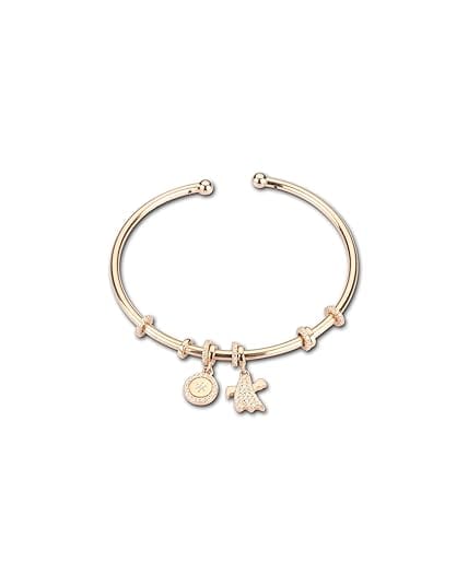 AABHA Silver Bracelet for Women (Rose gold, 2.2)