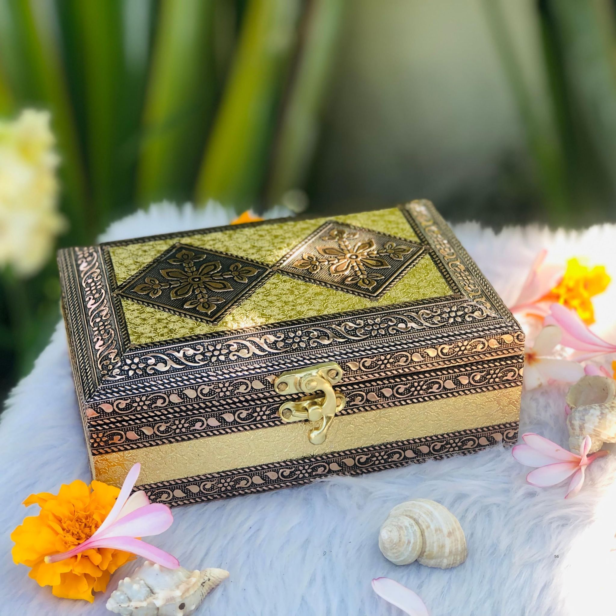 NAVRANG Wooden Jewellery Box For Women/Vanity Box/Jewellery Storage Box/Gift Box Multipurpose 7 x 5 Inch Decortive Box