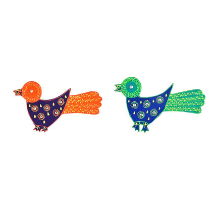 DECOREER Bird Wooden Fridge Magnet Set of 2
