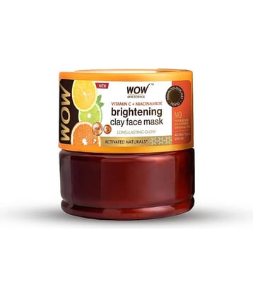 WOW Skin Science Vitamin C Glow Clay Face Mask with Lemon & Orange Essential Oils, Jojoba Oil & Bentonite Clay - 200mL