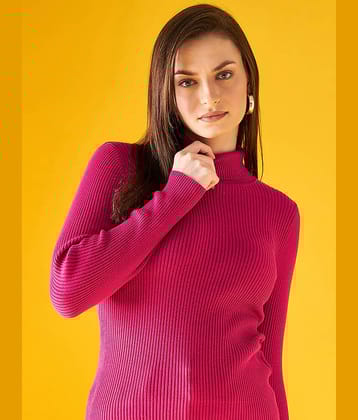 98 Degree North Cotton High Neck Women's Pullovers - Pink (Pack of 1)