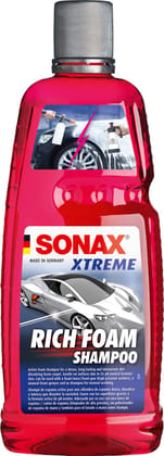 SONAX XTREME Rich Foam Shampoo 1?Ltr | Car Wash Liquid | Berry Scent Fragrance | Safe for Ceramic, Wax,Fiber & PPF | pH?Neutral High-Foaming & Hand Washable | Premium Cleaning Shining Surface