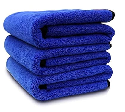 Auto Hub Heavy Microfiber Cloth for Car Cleaning and Detailing, Double Sided, Extra Thick Plush Microfiber Towel Lint-Free, 800 GSM (Size 40cm x 40cm)/Pack of 3, Color: Blue Auto Hub Heavy Microfiber Cloth for Car Cleaning and Detailing, Double Sided, Extra Thick Plush Microfiber Towel Lint-Free, 800 GSM (Size 40cm x 40cm)/Pack of 3, Color: Blue