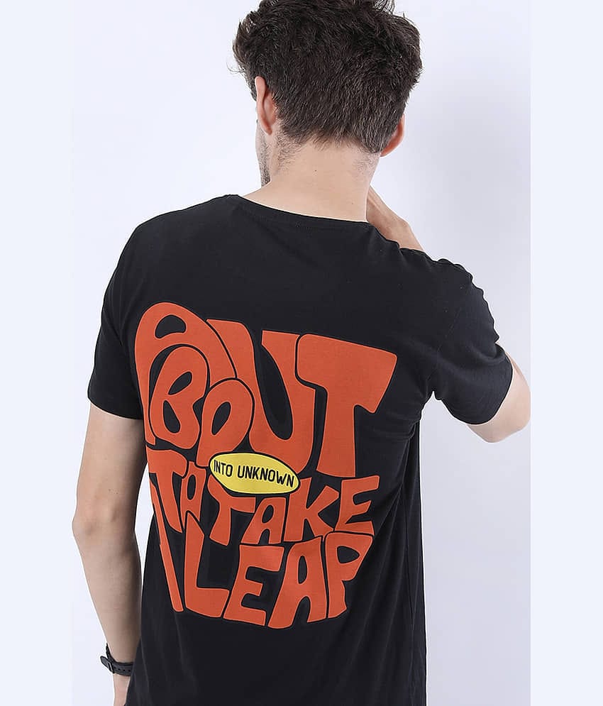 Ketch Pack of 1 100% Cotton Slim Fit Men's T-Shirt ( Black )