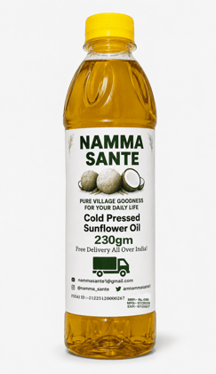 Cold Press Sunflower Oil, Cold Pressed Sunflower Oil, Wood Pressed Sunflower Oil, Virgin Sunflower Oil, Natural Sunflower Cooking Oil 230gm
