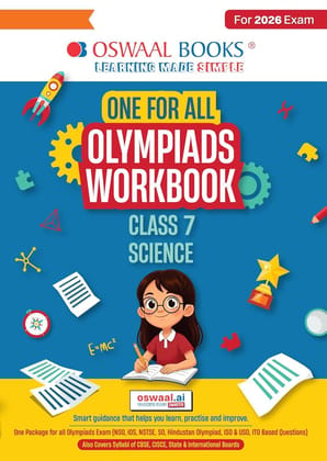 Oswaal One for All Olympiads Workbook Class 7 Science For 2026 Exam with one package of all olympiads exams-Nso,ios,so,hindusthan olympaids