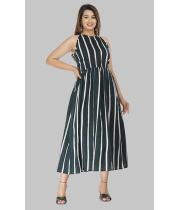 ANNEIV - Green Rayon Women's Fit & Flare Dress ( Pack of 1 )