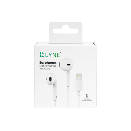 Lyne Earphones Lightning Plug With Mic Photon 16 | White