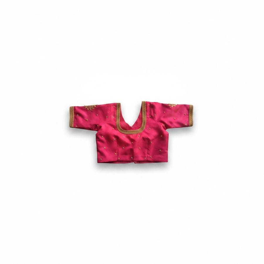 Women's Pink Ethnic Silk-Blend Blouse
