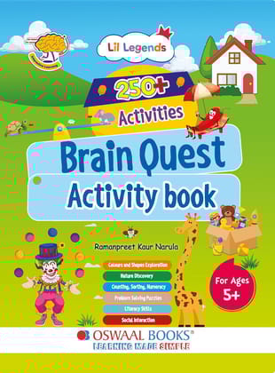 Oswaal 250+ Activities Brain Quest Activity Book for Early Learning Kids (Age 5+), Brain Booster,Problem-Solving Puzzles, Colours & Shapes, Counting, Sorting, Numeracy, Word Search & Educational Games [Paperback] [Oct 30, 2024] oswaal