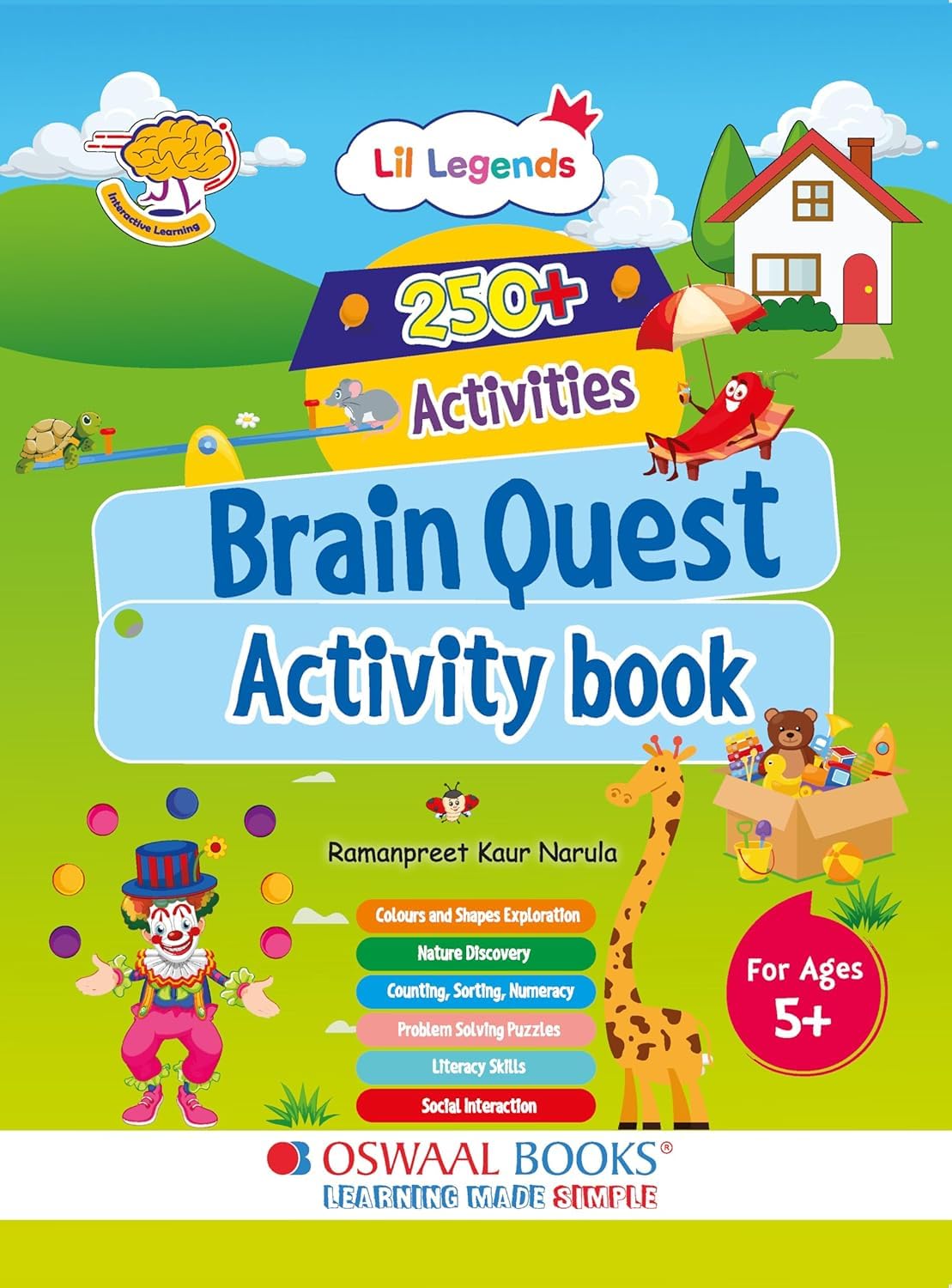 Oswaal 250+ Activities Brain Quest Activity Book for Early Learning Kids (Age 5+), Brain Booster,Problem-Solving Puzzles, Colours & Shapes, Counting, Sorting, Numeracy, Word Search & Educational Games [Paperback] [Oct 30, 2024] oswaal