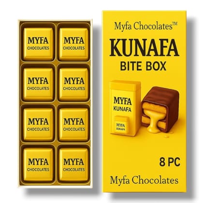 Myfa Chocolates Viral Dubai Kunafa Bites | Crunchy Pistachio Knafeh & Creamy Milk Chocolate | Luxury Gourmet Dessert Gift Box - 8 PC Myfa Chocolates Viral Dubai Kunafa Bites | Crunchy Pistachio Knafeh & Creamy Milk Chocolate | Luxury Gourmet Dessert Gift Box - 8 PC