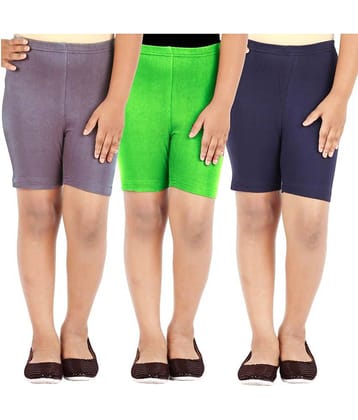 LULA Pack of 3 Girls Cotton Blend Cycling Shorts ( Multicolor )