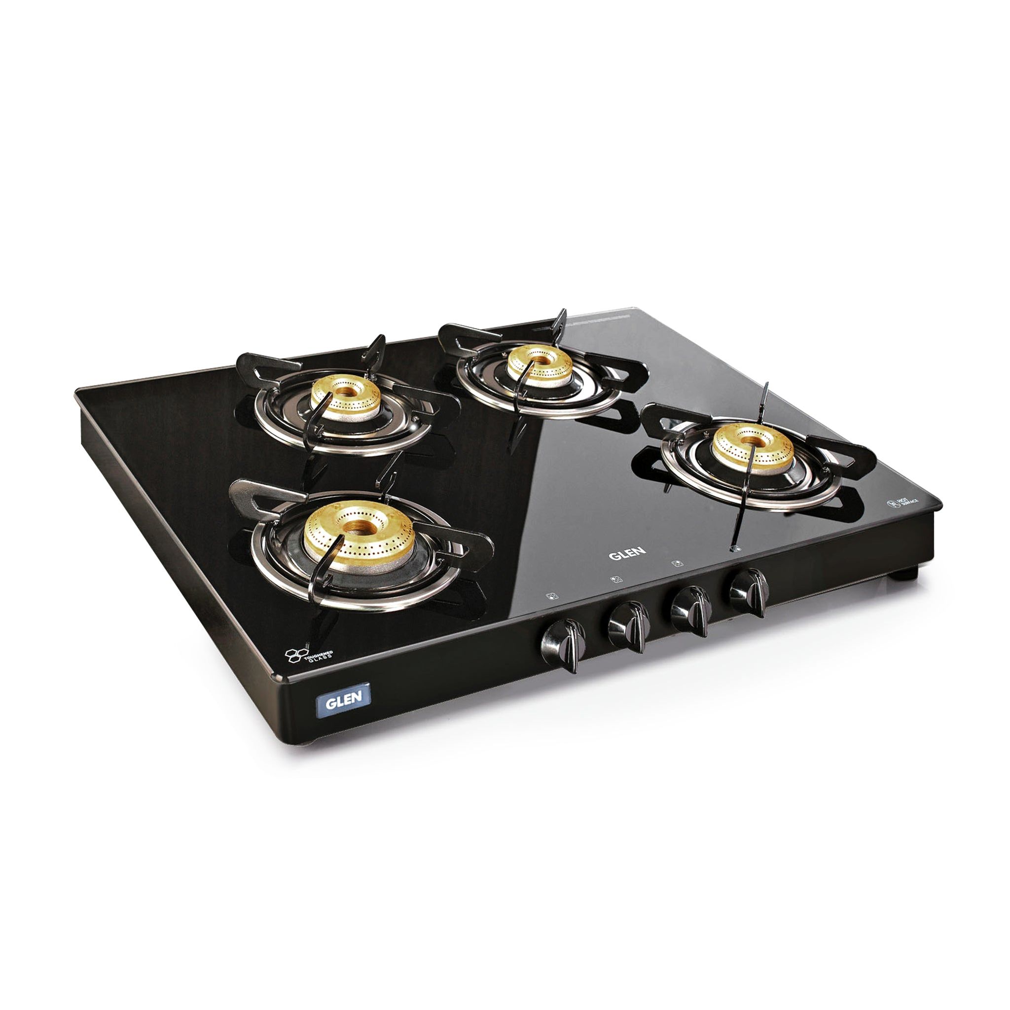 4 Burner Glass Gas Stove with High Flame Brass Burner - Manual/Auto Ignition (CT1048GT)