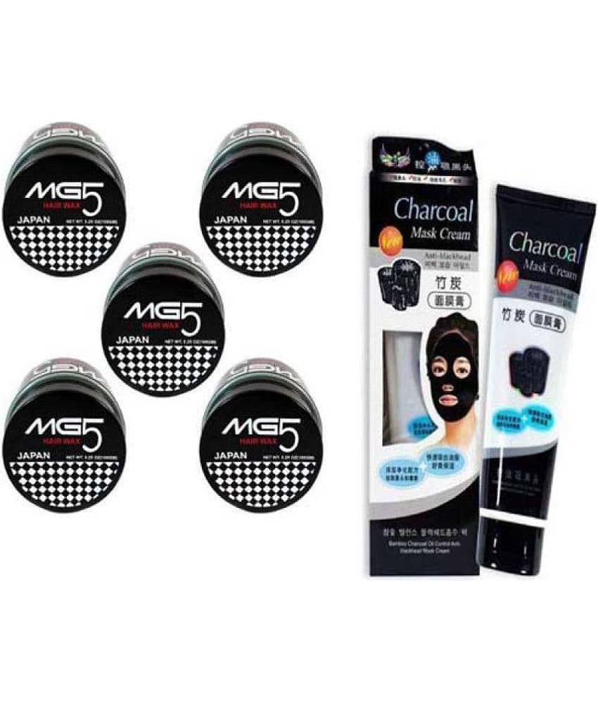 RTB Mg5 Super Hold Wax Pack of 5 500gm with Face Mask Cream 120 gm Pack of 6