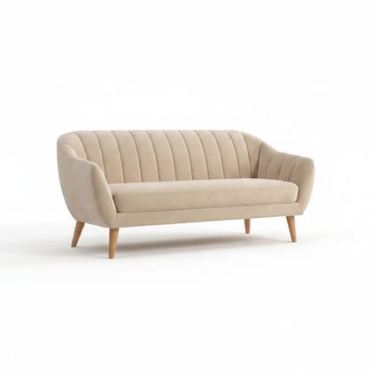 Modern Channel-Tufted Velvet Sofa