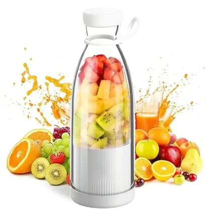 Personal Size 12.8 oz Blender for Smoothies, USB charging, Rechargeable Mixers Fresh Fruit Juicers, Bottle Shape Mini Electric Blender for Office,Sports,Outing,Travel (Multicolor)