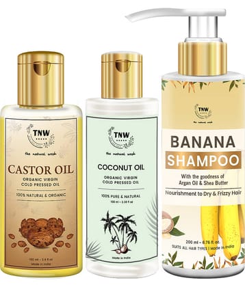 TNW - The Natural Wash Banana Shampoo, Hair Care Combo 100 mL Pack of 3