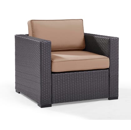 MJA FURNITURE Outdoor Single Seater Sofa, Rattan Wicker Sofa Set, Brown, 1 Person, Modern, Medium Size, Outdoor & Indoor Use