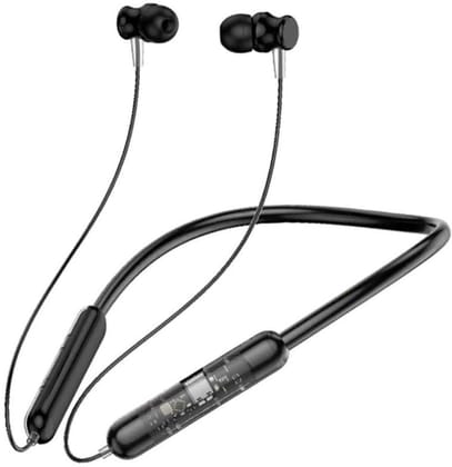 Wireless Neckband Bluetooth Earphones, Black, in-Ear Design (Black)