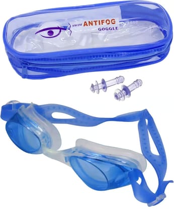 Nawani Swimming Accessories Anti Fog Goggles with Era Protector Era Plugs Pack of 1