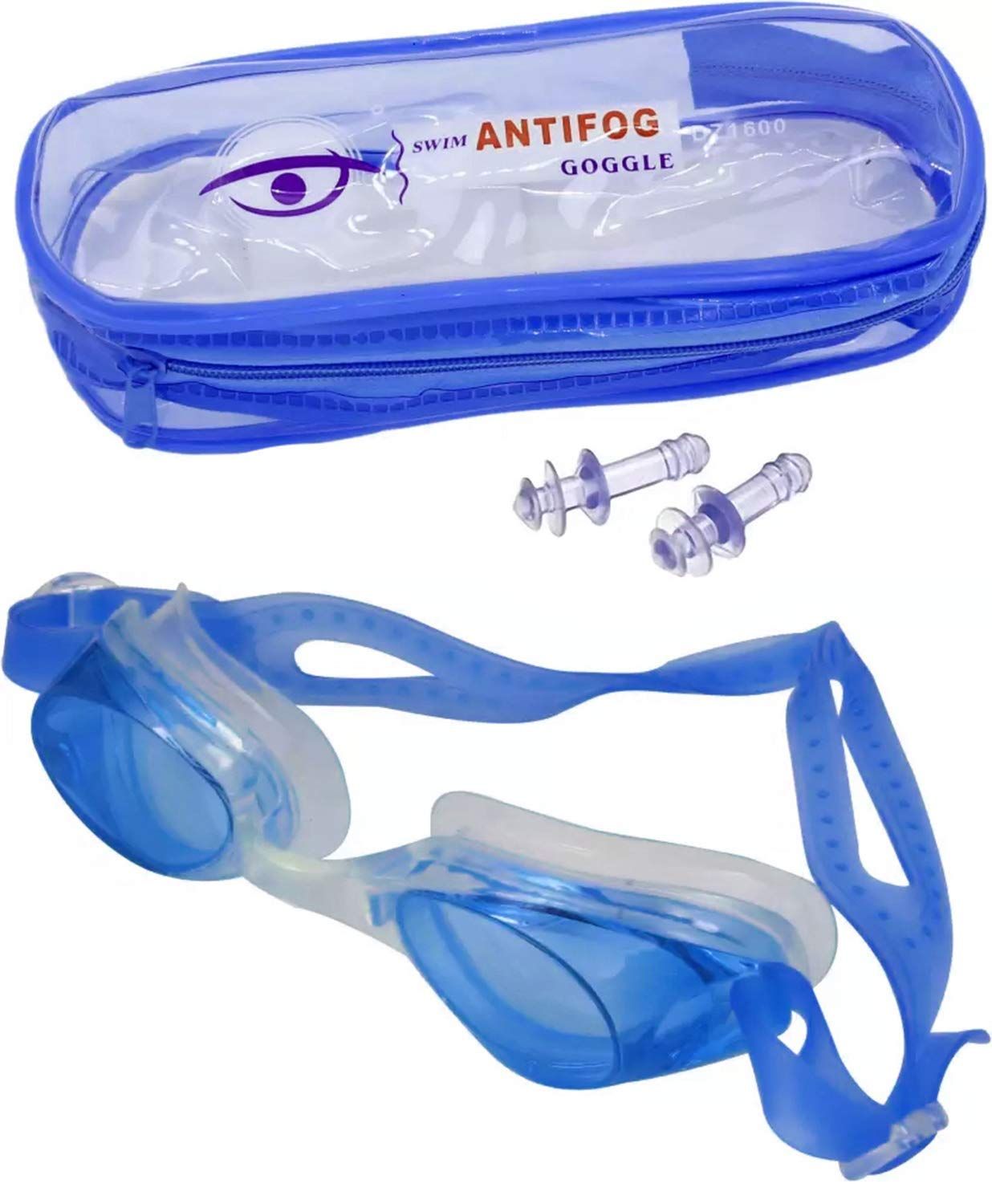 Nawani Swimming Accessories Anti Fog Goggles with Era Protector Era Plugs Pack of 1