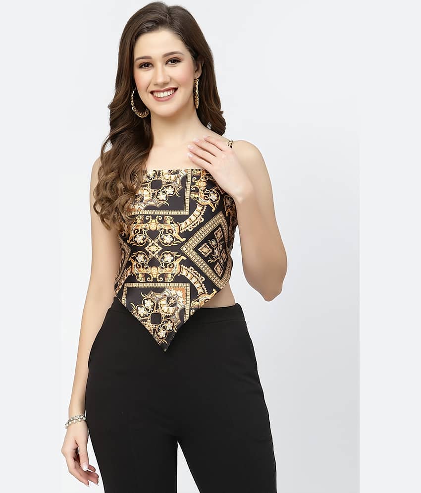 POPWINGS Women's Satin Regular Top ( Gold )