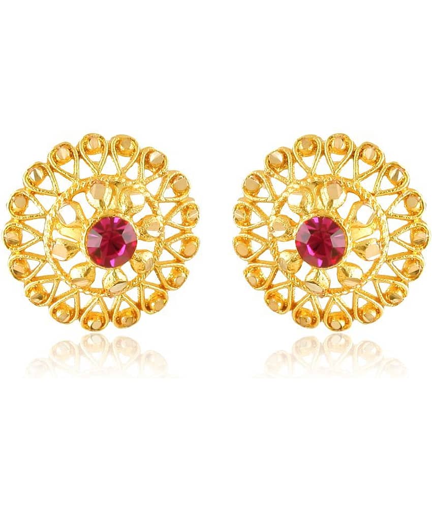 Vighnaharta - Golden Stud Earrings ( Pack of 1 )