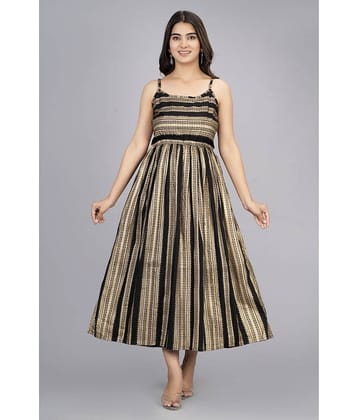 SIPET Women Rayon Printed Fit & Flare Dress ( Maroon )