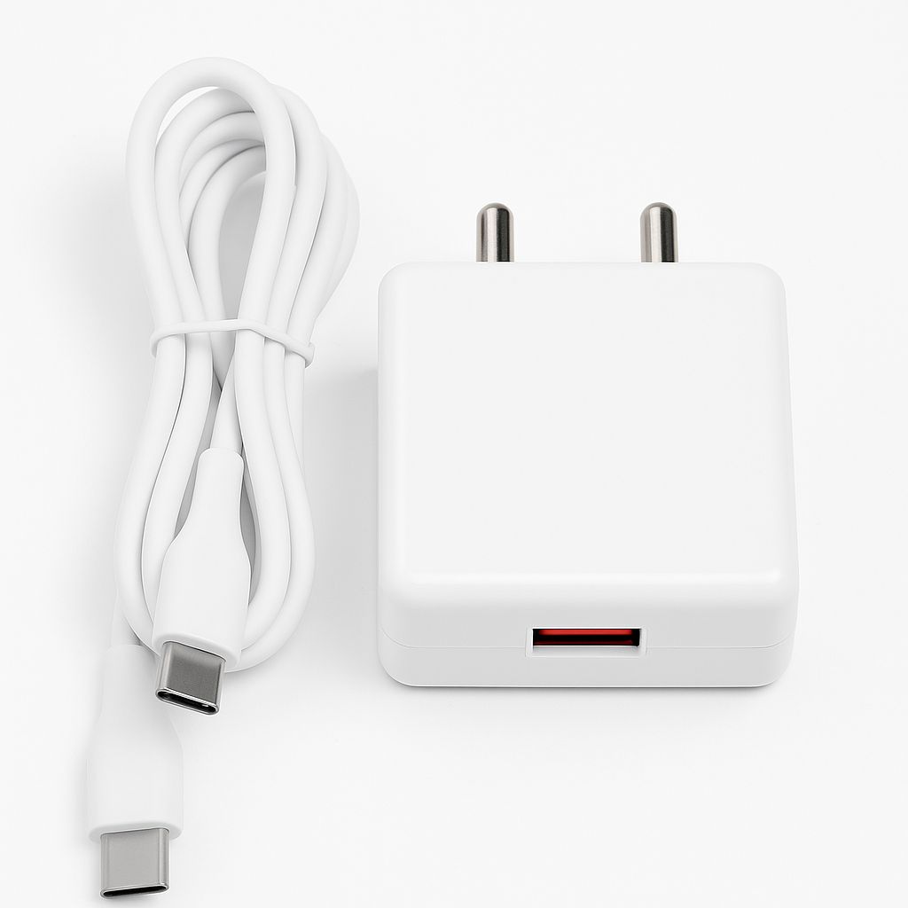 GKON Dura Charge 3.1A Type-C Fast Travel Charger with USB Cable (White)