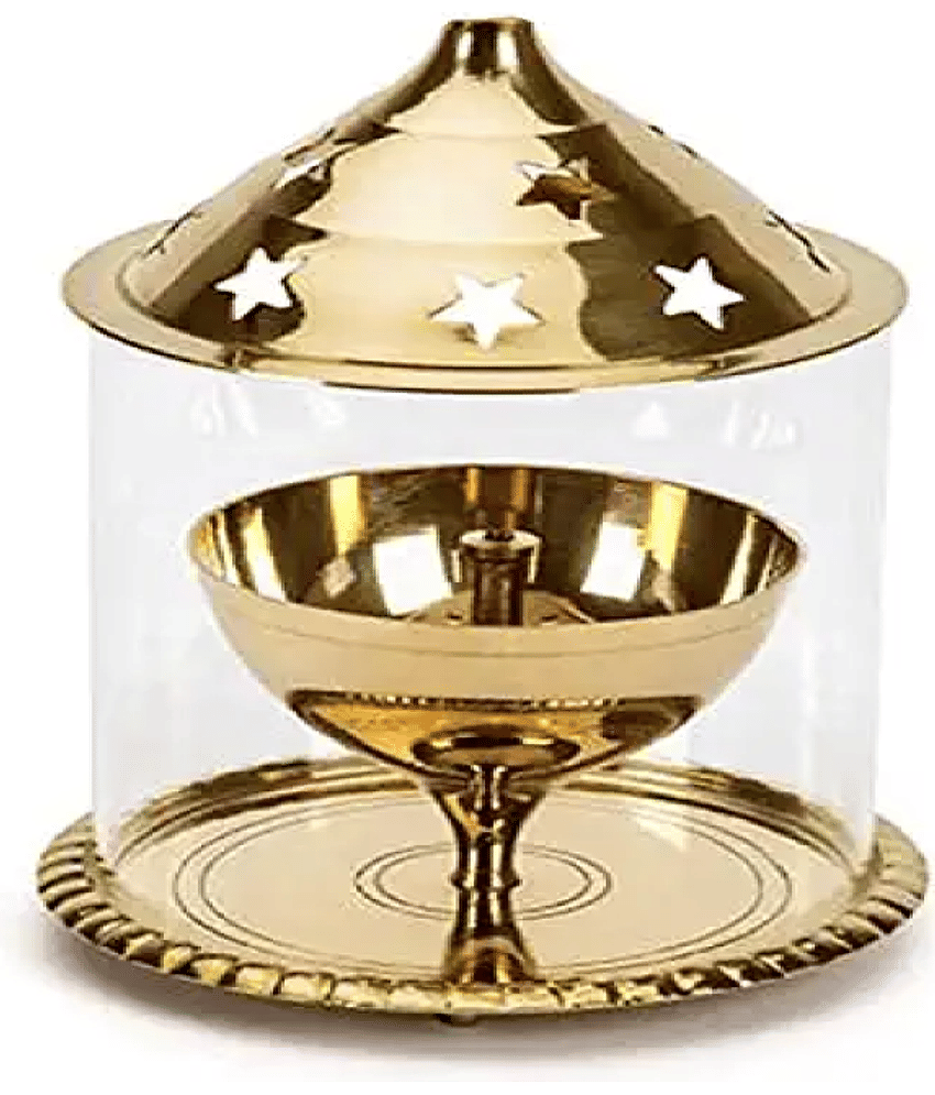 DvR ClicK - Brass Panchmukhi Deepak ( Pack of 1 )