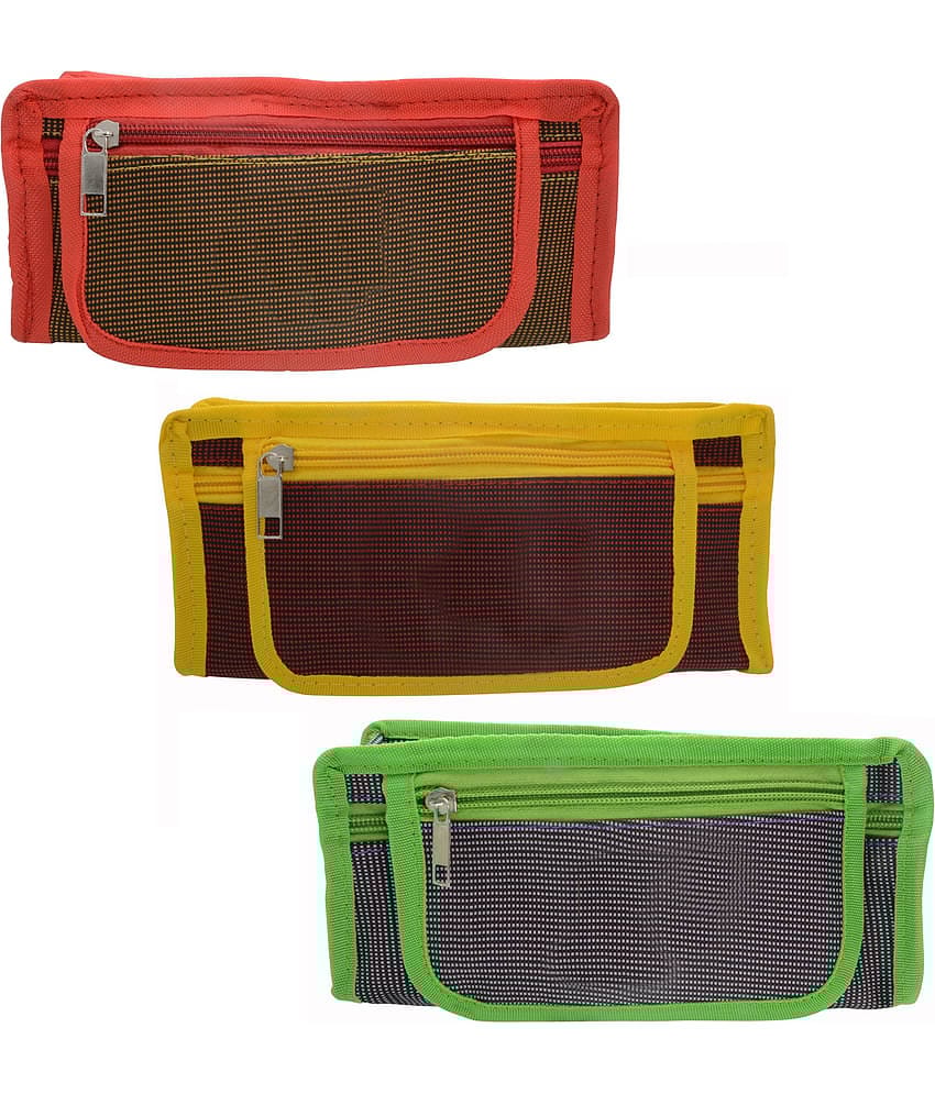 3 Pieces Pencil Box Pouch Cases